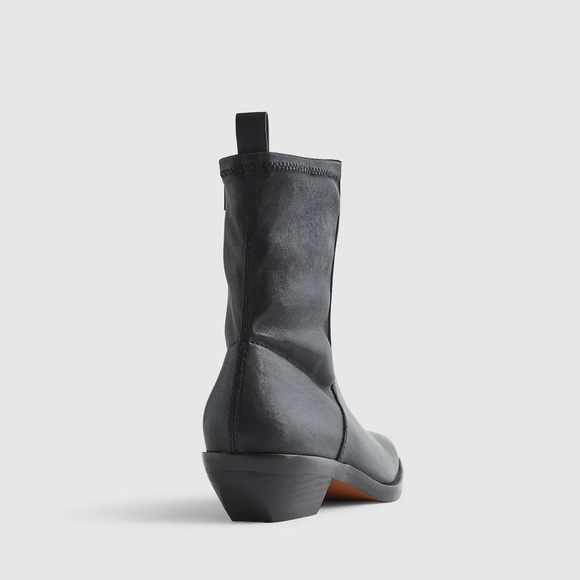 Madewell The Idris Ankle Boot in True Black Leather Size 7 - Picture 2 of 11